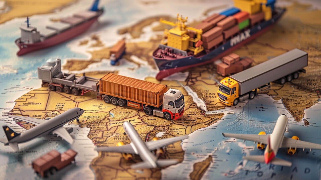 Global shipping logistics display